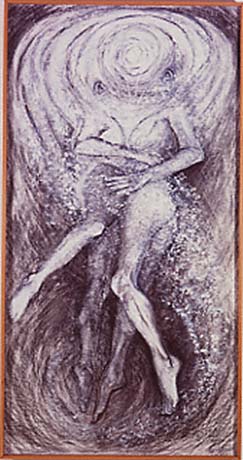 Acrylic,Gesso, and Charcoal on Brown Paper.
