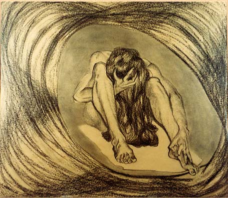 Charcoal Drawing on Brown Paper